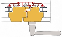 Disegno tecnico della sezione montanti centrali